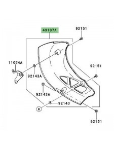 Sabot moteur droit Kawasaki Versys 650 (2010-2014) | Réf. 4910700826Z