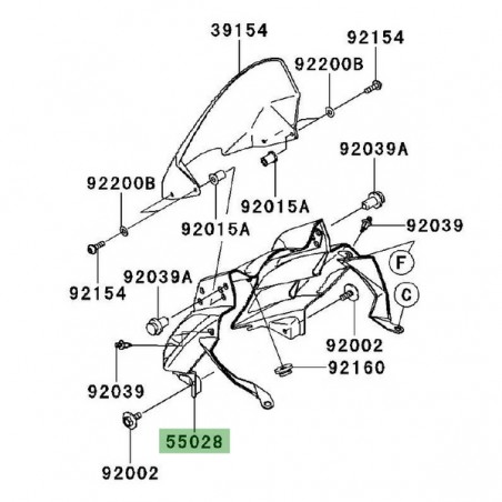 Tête de fourche Kawasaki Versys 650 (2010-2014) | Réf. 550280309