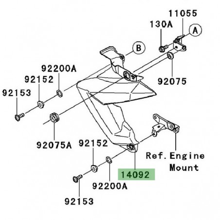 Écope de radiateur peinte gauche Kawasaki Versys 650 (2010-2014) | Moto Shop 35