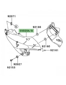 Flanc gauche tête de fourche Kawasaki Versys 650 (2010-2014) | Moto Shop 35