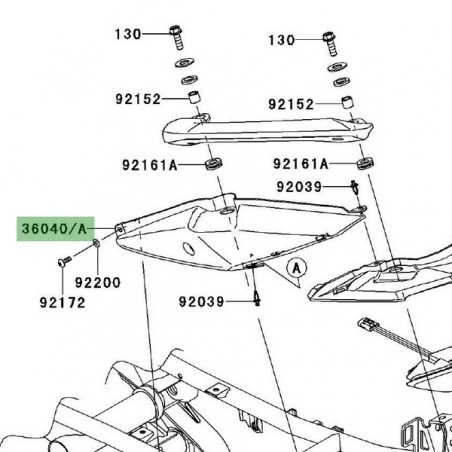 Coque arrière gauche peinte Kawasaki Versys 650 (2010-2014) | Moto Shop 35