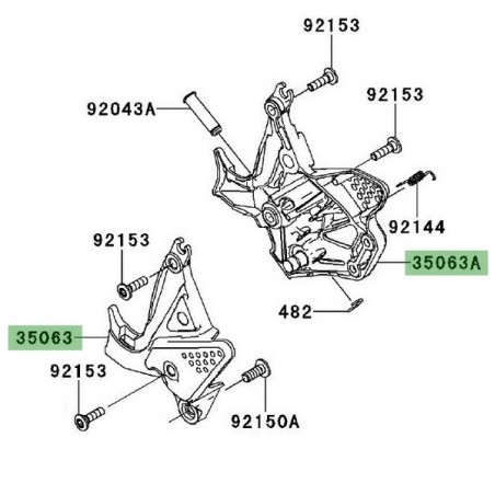 Platine repose-pieds avant Kawasaki Versys 650 (2010-2014) | Moto Shop 35