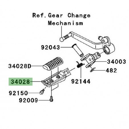 Platine repose-pieds avant gauche Kawasaki Versys 650 (2010-2014) | Réf. 340280127