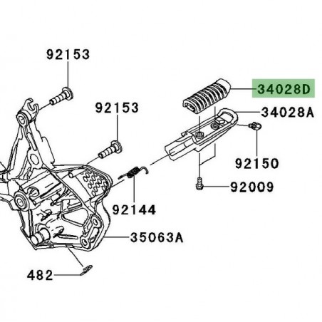Caoutchouc repose-pieds avant  Kawasaki Versys 650 (2010-2014) | Réf. 340280133