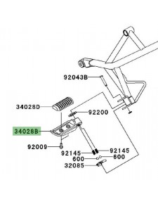Platine repose-pieds arrière gauche Kawasaki Versys 650 (2010-2014) | Réf. 340280314