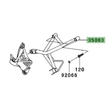 Platine repose-pieds arrière gauche Kawasaki Versys 650 (2010-2014) | Moto Shop 35