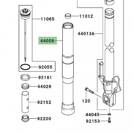 Fourreau de fourche Kawasaki Versys 650 (2010-2014) | Moto Shop 35