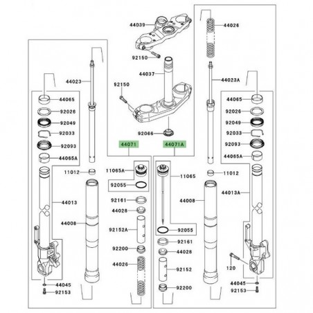 Fourche complète Kawasaki Versys 650 (2010-2014) | Moto Shop 35