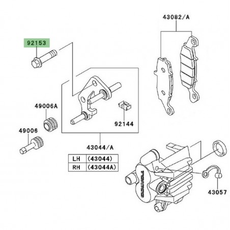 Vis de fixation étrier de frein avant Kawasaki Versys 650 (2010-2014) | Réf. 921531680