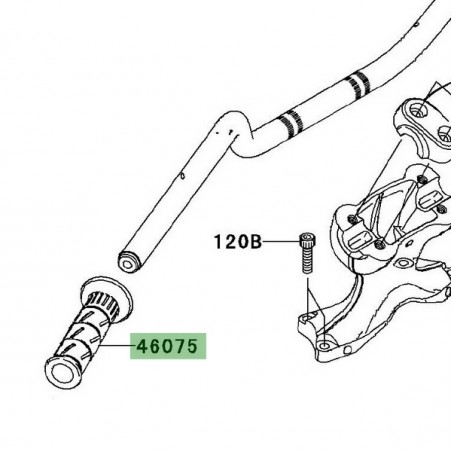 Poignée caoutchouc gauche Kawasaki Versys 650 (2010-2014) | Moto Shop 35