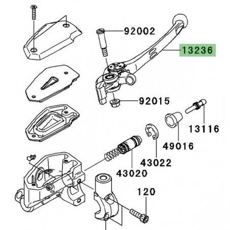 Levier de frein avant Kawasaki Versys 650 (2010-2014) | Réf. 132360169