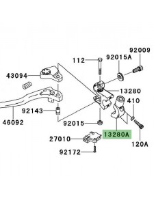 Support rétroviseur gauche Kawasaki Versys 650 (2010-2014) | Réf. 132800307