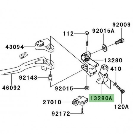 Support rétroviseur gauche Kawasaki Versys 650 (2010-2014) | Réf. 132800307