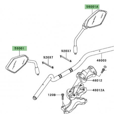 Rétroviseur Kawasaki Versys 650 (2010-2014) | Moto Shop 35