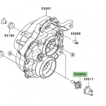 Ampoule H7 (12V/55W) optique avant Kawasaki Versys 650 (2010-2014) | Réf. 920690053