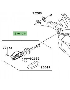 Clignotant arrière gauche Kawasaki Versys 650 (2010-2014) | Réf. 230370297