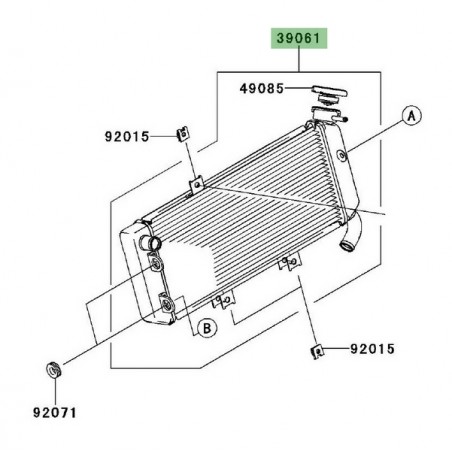 Radiateur Kawasaki Versys 650 (2010-2014) | Réf. 390610217