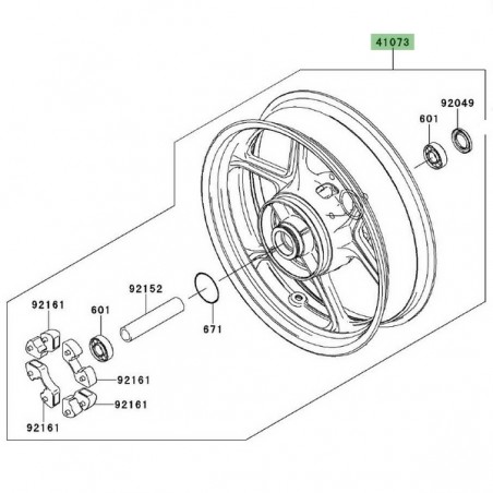 Jante arrière d'origine Kawasaki Versys 650 (2010-2014) | Moto Shop 35