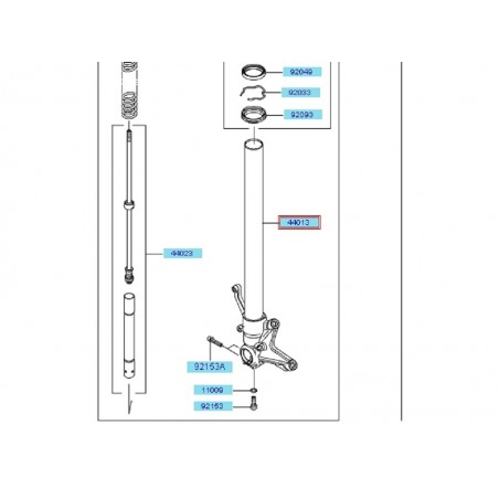 PIPE-FORK INNER RH F.S.BL