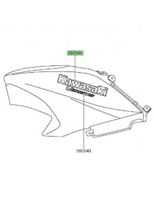 Autocollant "Kawasaki" flanc tête de fourche Kawasaki Versys 650 (2015-2020)