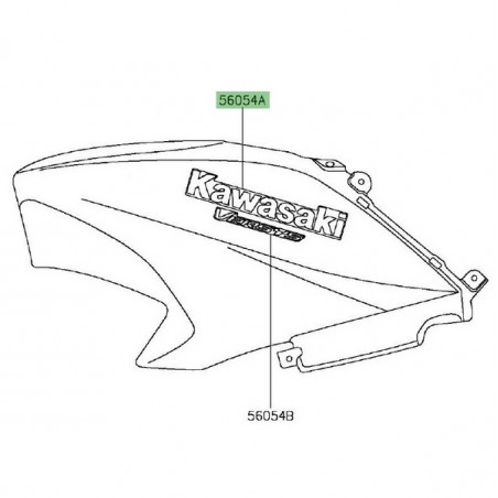 Autocollant "Kawasaki" flanc tête de fourche Kawasaki Versys 650 (2015-2016) | Moto Shop 35