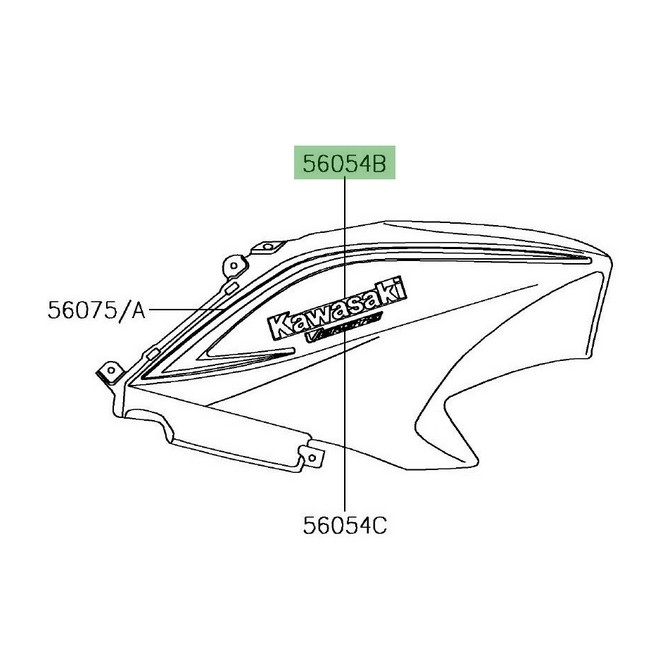 Autocollant "Kawasaki" flanc tête de fourche Kawasaki Versys 650 (2017-2018) | Moto Shop 35