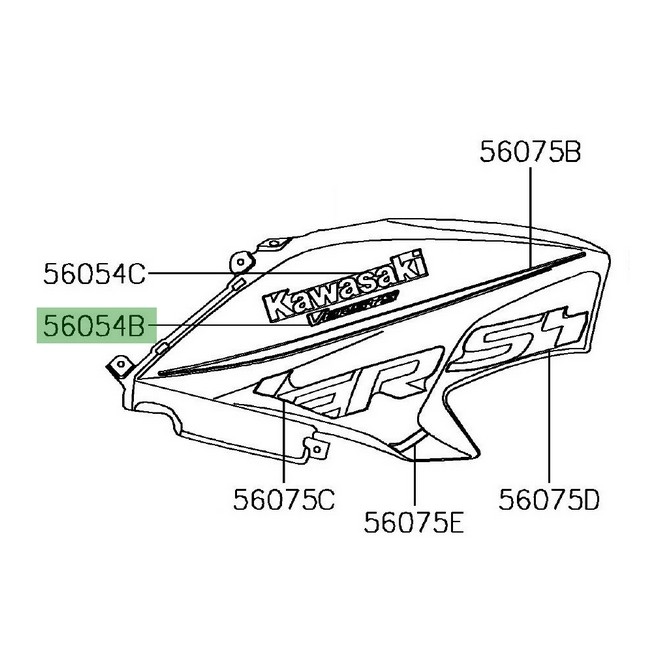Autocollant "Versys" flanc tête de fourche Kawasaki Versys 650 Spécial Edition (2017) | Réf. 560542183