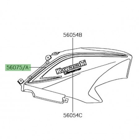 Autocollant supérieur flanc de réservoir Kawasaki Versys 650 (2017-2018) | Moto Shop 35