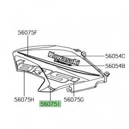 Autocollant inférieur flanc tête de fourche Kawasaki Versys 650 Special Edition (2017) | Moto Shop 35