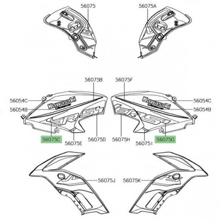 Autocollant "Versys" (avant) flanc tête de fourche Kawasaki Versys 650 Special Edition (2017) | Moto Shop 35