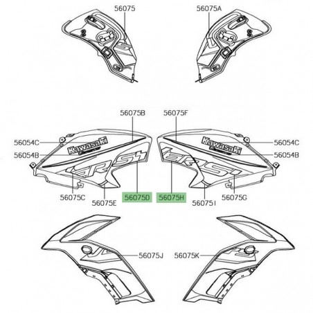 Autocollant "Versys" (arrière) flanc tête de fourche Kawasaki Versys 650 Special Edition (2017) | Moto Shop 35