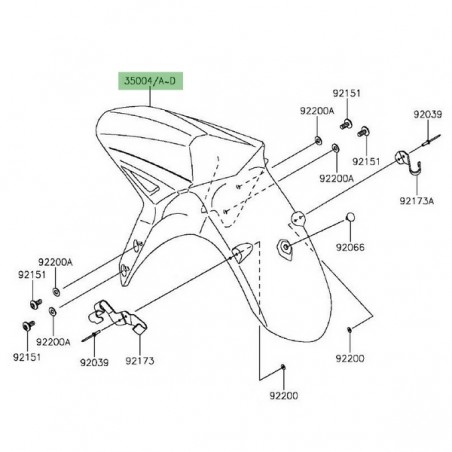Garde-boue avant Kawasaki Versys 650 (2015-2020) | Moto Shop 35