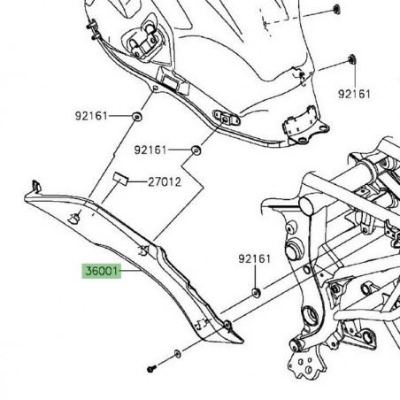 Cache latéral gauche sous réservoir Kawasaki Versys 650 (2015-2021) | Réf. 360010612