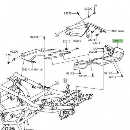 Entourage de feu arrière Kawasaki Versys 650 (2015-2024) | Réf. 360410003