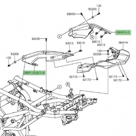 Coque arrière peinte Kawasaki Versys 650 (2015-2021) | Moto Shop 35