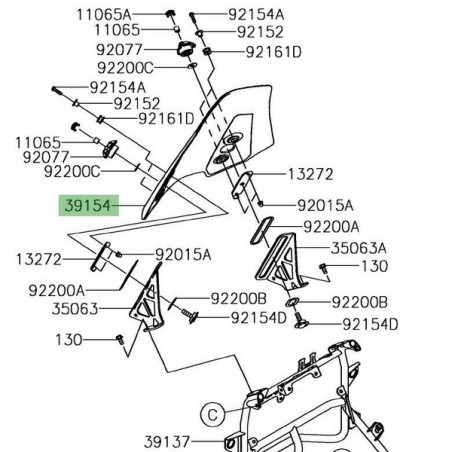 Bulle d'origine Kawasaki Versys 650 (2015-2021) | Moto Shop 35