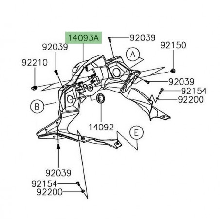 Entourage de compteur Kawasaki Versys 650 (2015-2021) | Réf. 140930094