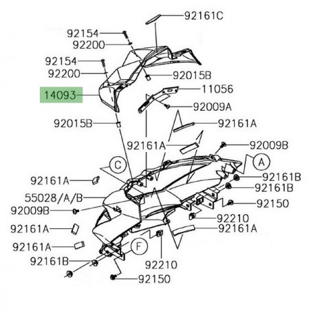 Visière de compteur Kawasaki Versys 650 (2015-2021) | Réf. 140930093