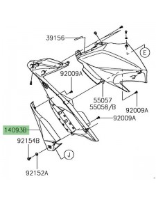 Écope de radiateur gauche Kawasaki Versys 650 (2015-2021) | Réf. 140930095