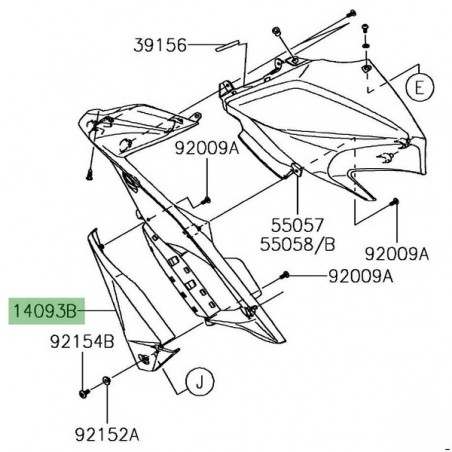 Écope de radiateur gauche Kawasaki Versys 650 (2015-2021) | Réf. 140930095
