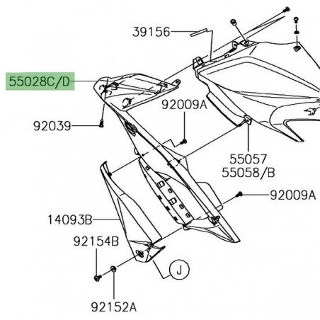 Flanc de carénage gauche Kawasaki Versys 650 (2015-2021) | Moto Shop 35