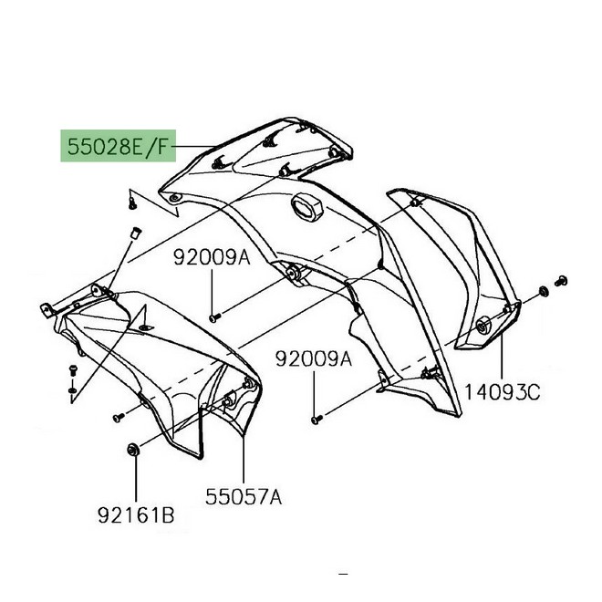 Flanc de carénage droit Kawasaki Versys 650 (2015-2021) | Moto Shop 35