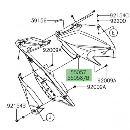Flanc de réservoir Kawasaki Versys 650 (2015-2021) | Moto Shop 35