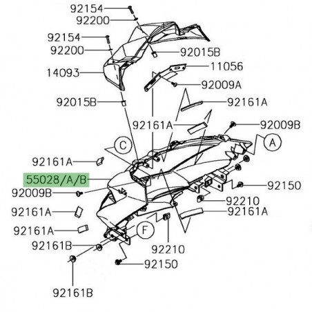 Tête de fourche peinte Kawasaki Versys 650 (2015-2021) | Moto Shop 35