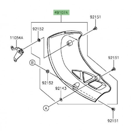 Sabot moteur droit Kawasaki Versys 650 (2015-2021) | Réf. 4910700826Z