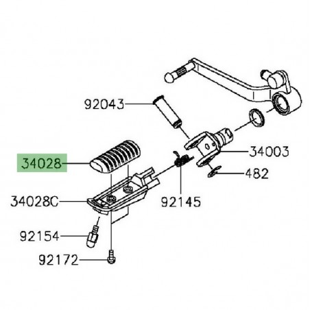 Caoutchouc repose-pieds Kawasaki Versys 650 (2015-2024) | Réf. 340280133