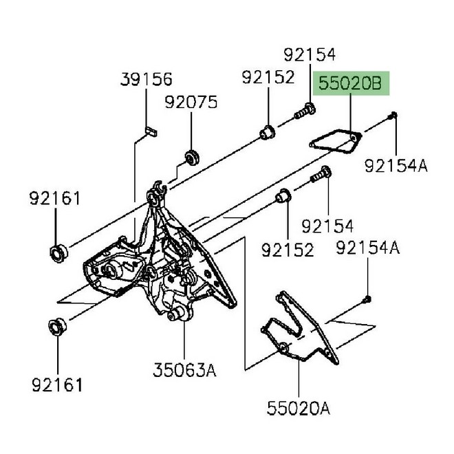 Protection de talon platine repose-pieds avant droit Kawasaki Versys 650 (2015-2021) | Réf. 550200980 Protection de talon platine repose-pieds avant droit Kawasaki Versys 650 (2015-2021) | Réf. 550200980