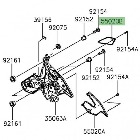Protection de talon platine repose-pieds avant droit Kawasaki Versys 650 (2015-2024) | Réf. 550200980