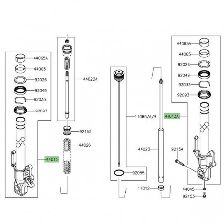 Tube de fourche Kawasaki Versys 650 (2015-2021) | Moto Shop 35