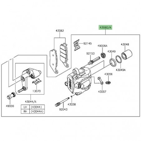 Étrier de frein avant Kawasaki Versys 650 (2015-2021) | Moto Shop 35